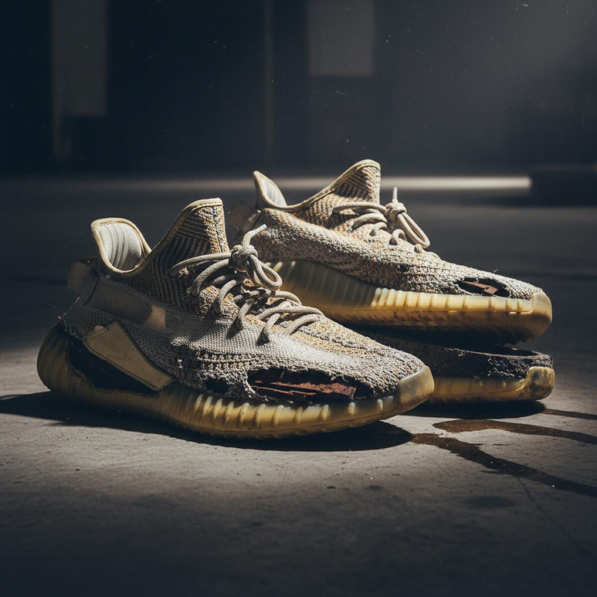 Sneakers abîmées par des erreurs de nettoyage